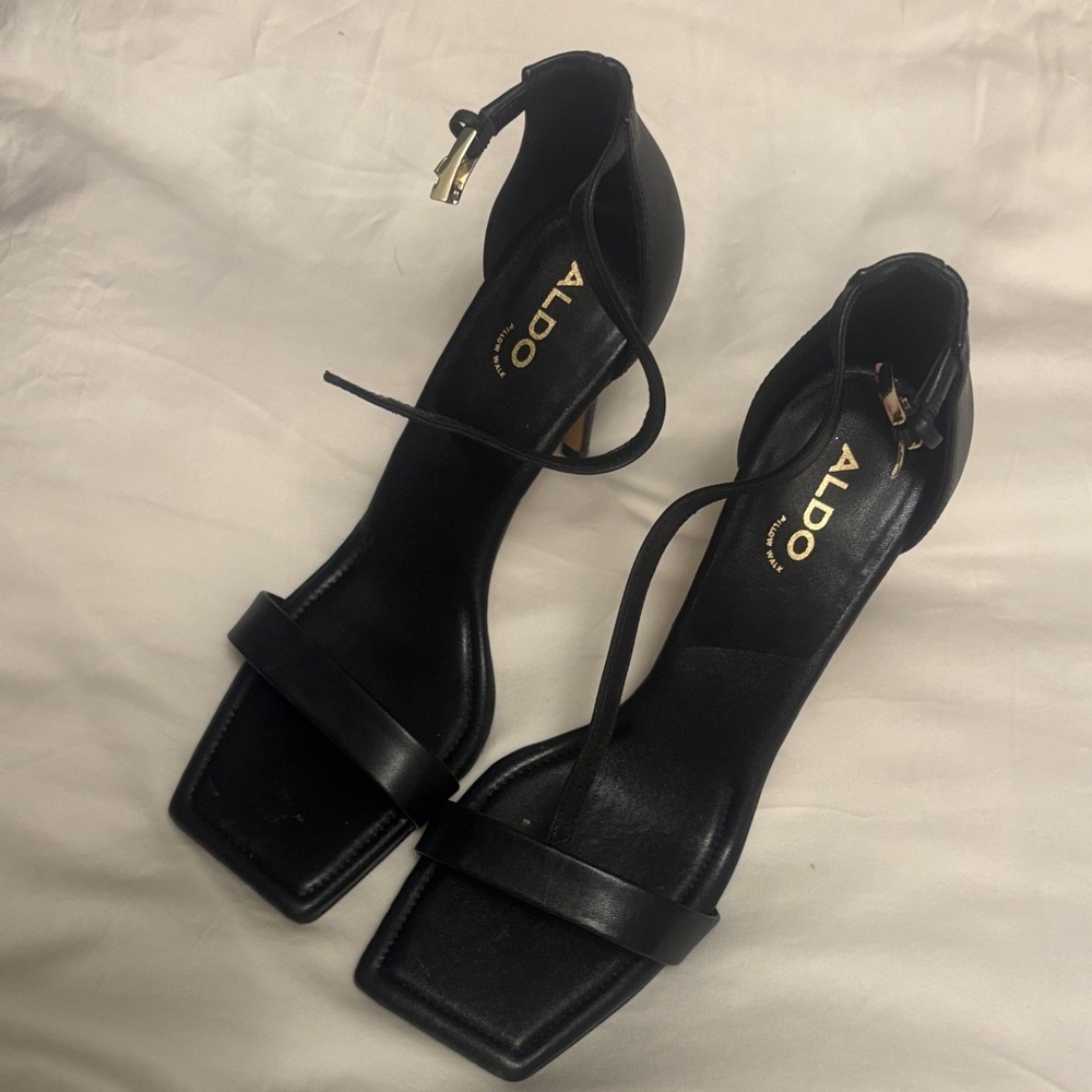 NEW Aldo Elegant Black Strap Heels